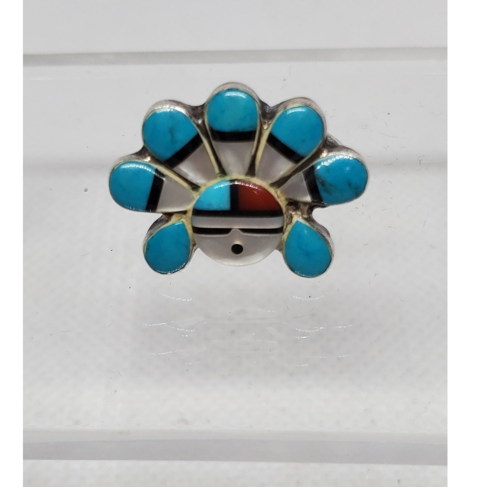 Zuni Sun face Sterling Silver Ring